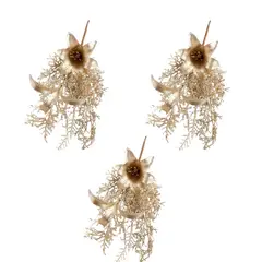 FLORIPA - Pack De 3 Pick De Rama Con Flor AN415-DO Floripastore