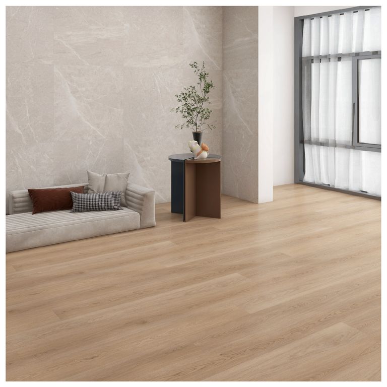 Piso SPC Roble Dubai 5mm 0.3 IXPE 1.0 mm Caja 2.6352 m2