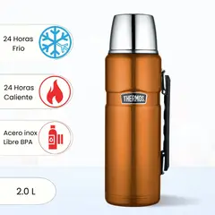 THERMOS - Termo de Bebida King 2.0 LT Dorado. 24 horas Caliente.