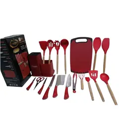 VALESKA - UTENCILIOS DE COCINA ROJO 19 PIEZAS