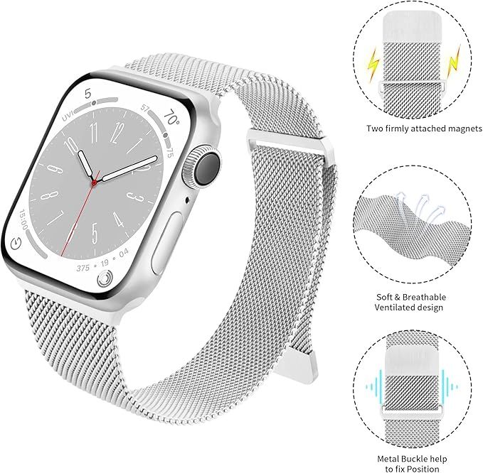 Correa Milanese para Apple Watch 45mm - Plata