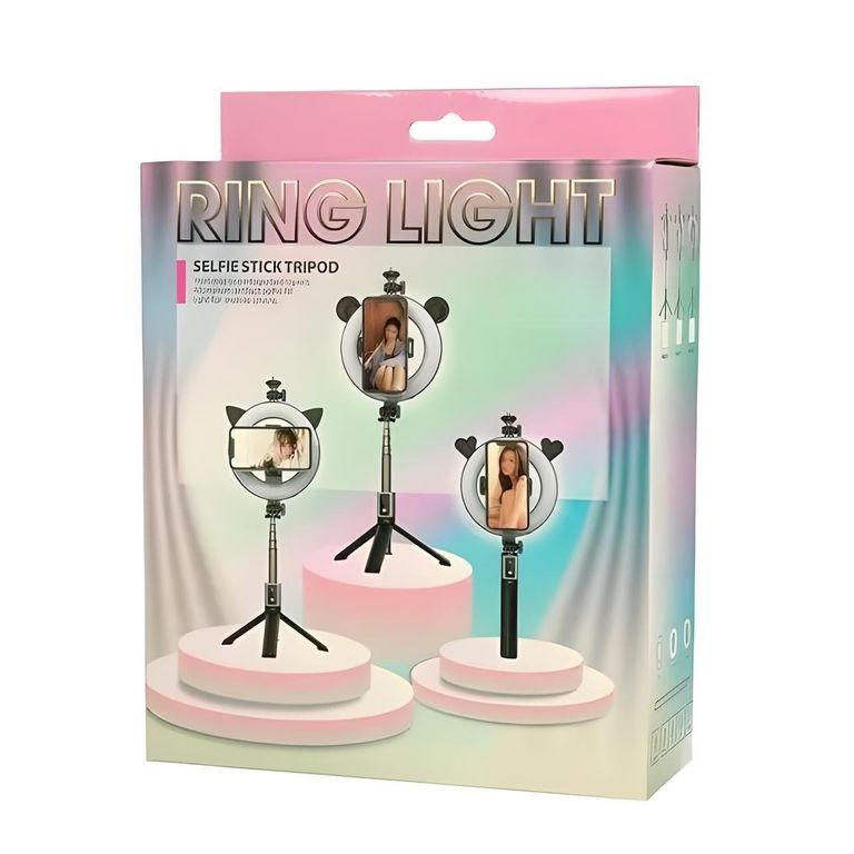 ARO DE LUZ LED SOPORTE TRÍPODE Y ADAPTADOR DE CELULAR CON CONTROL