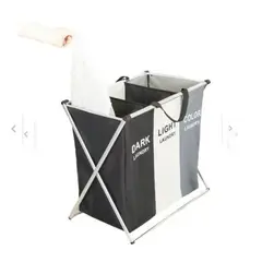 GENERICO - Cesto de 3 divisiones para lavandería, dormitorio plegable