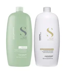 ALFAPARF MILANO - ALFAPARF SEMI DI LINO Dúo Balancing Shampoo 1L + Diamond Acond 1L