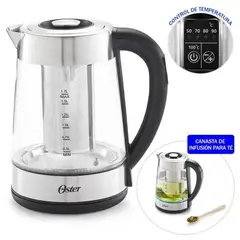 OSTER - Hervidor Eléctrico de Vidrio con Selección de Temperatura BVSTKT8990
