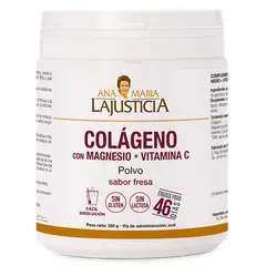 ANA MARIA LAJUSTICIA - COLÁGENO CON MAGNESIO Y VITAMINA C presentación en polvo sabor fresa