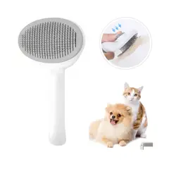 OEM - Cepillo Peine para Mascotas con Botón Quita Pelos