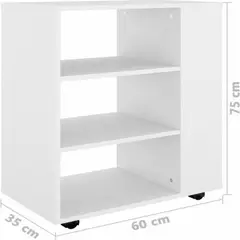 TU MESITA - Librero Juvenil Lexy con Ruedas color Blanco