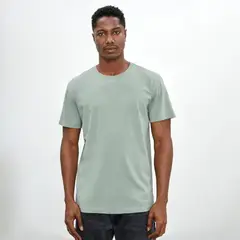 DROP THE LABEL - Polo Verde Claro para Hombre Cuello Redondo Manga Corta Algodón Pima