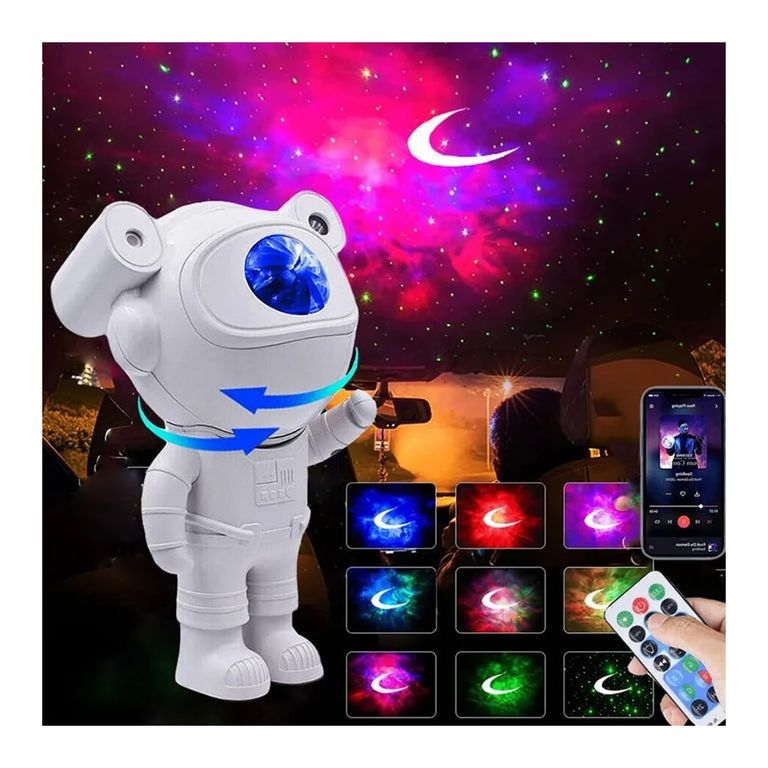 Proyector de Luces Led Astronauta Galaxia Parlante Bluetooth