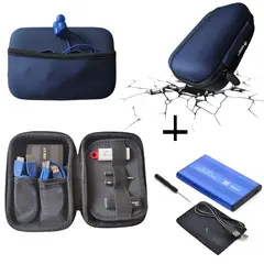 SANTOFA ELECTRONICS - Funda Anti Golpes + Case Disco Duro Externo 2.5 doble bolsillo - Azul