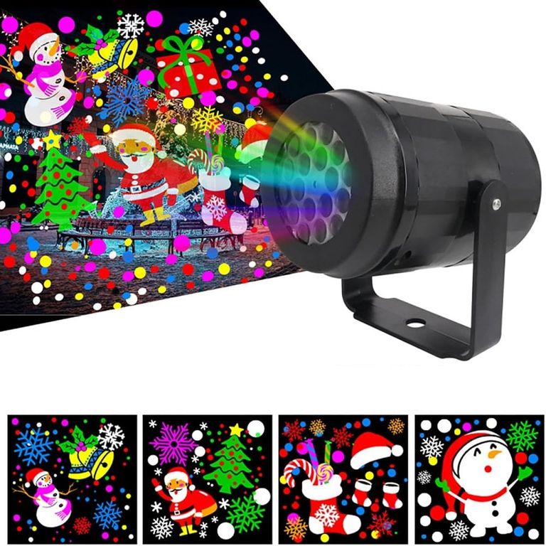 Foco proyector navideño con motivos de navidad luces Colorido
