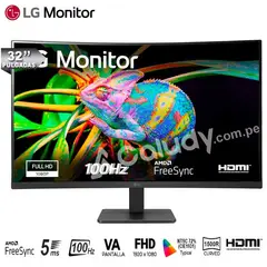 LG - Monitor Curvo 32MR50C-B VA Full HD FreeSync 100 Hz 5MS NTSC