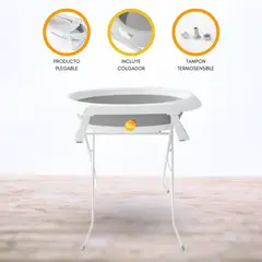 SAFETY 1ST - Bañera 2 en 1 con Soporte y Malla »SMILE» Gray