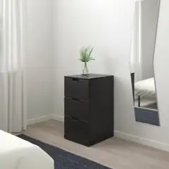 GENERICO - Cómoda Moderna Andrea 3 Cajones Color Negro R&R MUEBLES