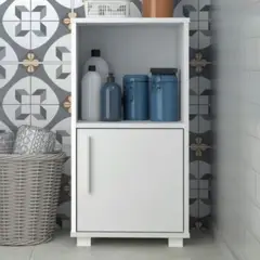 R&R MUEBLES - Mueble de Baño Organizador Omar Blanco 1 Puerta