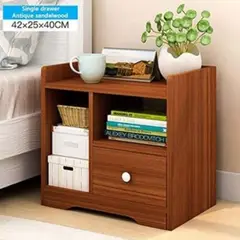 GENERICO - Velador Moderno Sánchez Marrón 1 cajón 2 compartimientos R&R MUEBLES