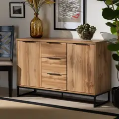 R&R MUEBLES - Aparador Moderno Rústico 2 Puertas 3 Cajones