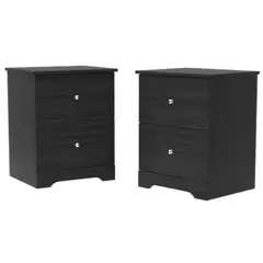 GENERICO - PACK X 2 Veladores Mesa de Noche Didi Negro R&R MUEBLES
