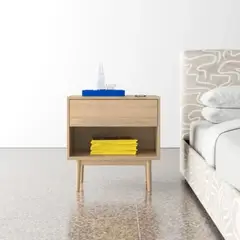 GENERICO - Velador Mesa de Noche Merly Marrón Claro R&R MUEBLES