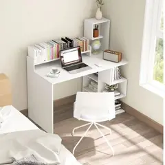 GENERICO - Escritorio Moderno con Estantes Collie Blanco R&R MUEBLES