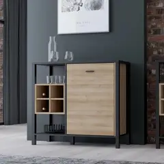 GENERICO - Comoda Moderna Draht Marron y Negro R&R MUEBLES