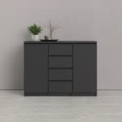 R&R MUEBLES - Aparador Moderno Balirossa Negro