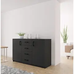 R&R MUEBLES - Aparador Moderno Blossom Negro