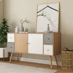 GENERICO - Aparador Moderno Shagui Multicolor 2 Puertas 4 Cajones R&R MUEBLES