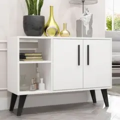 R&R MUEBLES - Recibidor Moderno Steven Color Blanco 2 Puertas