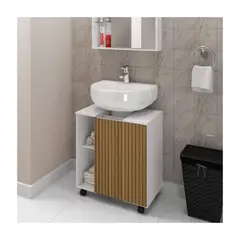 R&R MUEBLES - Mueble de Baño Obunai Blanco y Duna