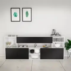 R&R MUEBLES - Aparador Vajillero Moderno Sandi BlancoNegro