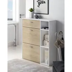 GENERICO - Zapatera Moderna Paola Blanco con Estantes R&R MUEBLES