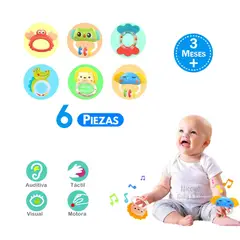 BIBI - Set de 6 Sonajeros y Mordedores: Estimulación Sensorial