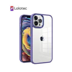 GENERICO - Case iPhone 12 Pro Max Casely I Transparente con Bordes Morado