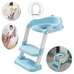 DOUX BEBE - Asiento Entrenamiento Para Niños con Escalera celeste