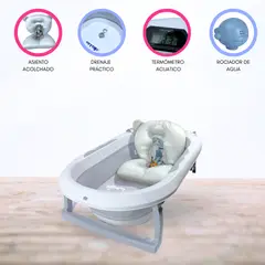 CUZKA - BAÑERA PLEGABLE CON TERMÓMETRO «AQUATIC» GRAY