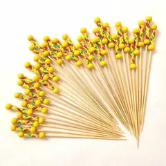 GENERICO - Cocktail Picks Palillos de bamboo Reaggee - Paq x 100und