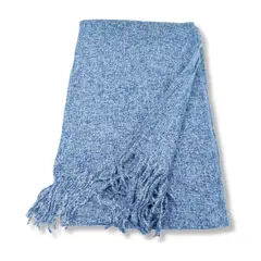 GENERICO - Maxi Bufanda Mujer Color Entero Azul