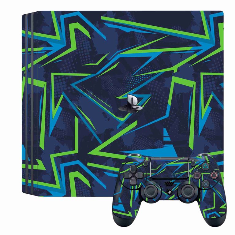 Skin Adhesivo Abstracto lineas azul para Ps4 Pro