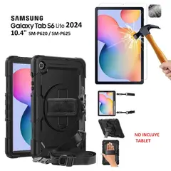 GENERICO - Funda Armor + Mica d Vidrio para Samsung Tab S6 Lite 2024 SM-P620 P625