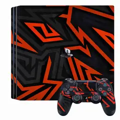 GENERICO - Skin Adhesivo Abstracto lineas Naranja para Ps4 Pro