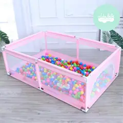 GENERICO - CORRALITO INFANTIL de tela rectangular rosado