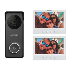 HIKVISION - INTERCOMUNICADOR VIDEOPORTERO DS-KIS213 FULL HD IP65 2 LCD 7