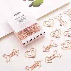 GENERICO - 12 CLIPS DE PAPEL DORADOS