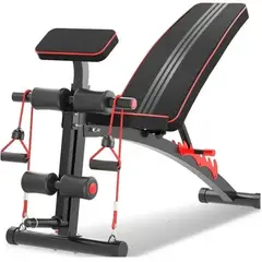 SPORTFITNESS - Banca Multifuncional con ligas y porta discos