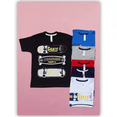 JOHN PRINCE - Polo niños 100% algodón con estampado skate