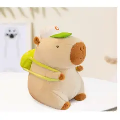 GENERICO - PELUCHE CAPIBARA CON GORRO Y MOCHILA 20 CM