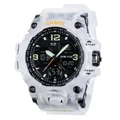SKMEI - Reloj 1155 Blanco transparente Correa Silicona_.