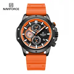 NAVIFORCE - Reloj para Hombre NF8036 Naranja Multifunción Silicona